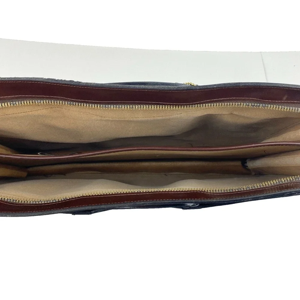 NEW Michael Scott Smooth Leather Briefcase Computer Bag Burgundy Attaché Case